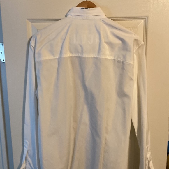 Funky COOL DSQUARED2 Mens Evening Long Sleeve Shirt white and black - Picture 2 of 4